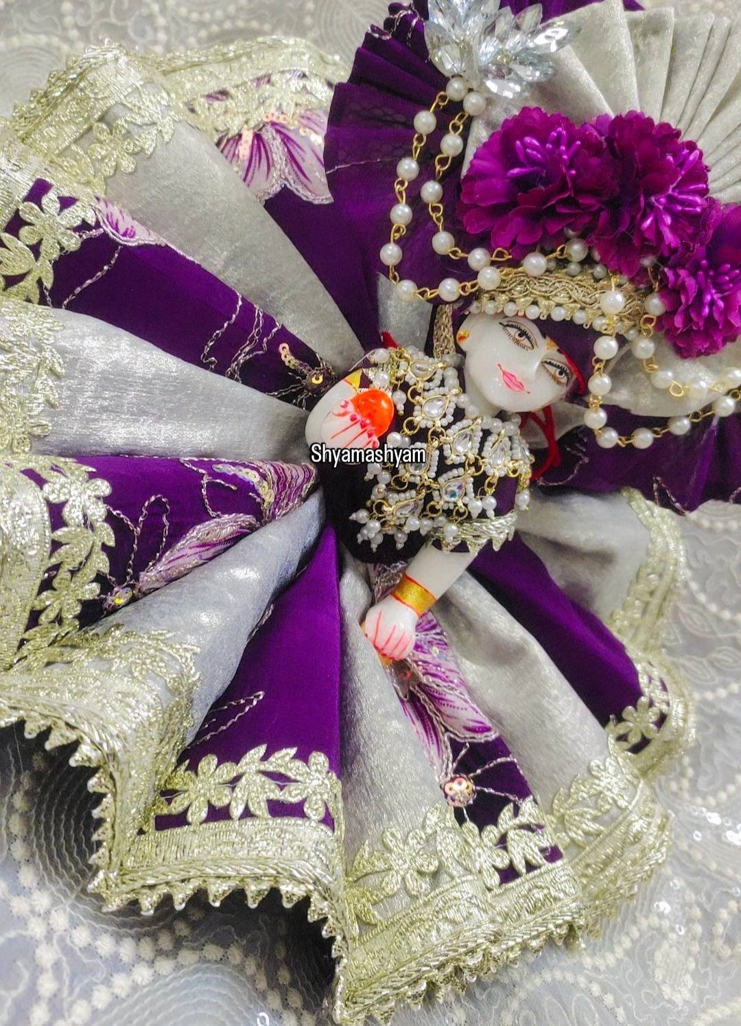 Desinger poshak Purpal + sliver poshak